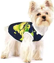 World Map print Tshirts for Small Dogs Dog's Fashion Shirt Breathable Sleeveless Shirts for Small Dogs