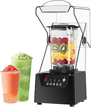 Commercial Blender Smoothie Maker, 2L Blender for Shakes and Smoothies with Quiet Shield Sound Enclosure, 2200W 17000rpm High Speed Smoothie Blender, 5 Presets, Silent Broken