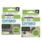 Dymo D1 Tape Label 6mmx7m - Black on Clear