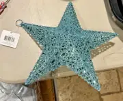 Beautiful 12 inch Star Christmas Tree Topper Aqua Blue