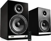 Audioengine Bluetooth Desktop Speakers - HD6 150W Powered Wireless Stereo Monitor Bookshelf Speakers - Home Music System aptX HD Bluetooth, 24-bit DAC - Remote Control (Black)