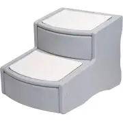 Pet Gear Easy Step II Carpet Stairs 2 Step Cats Dogs up to 150lbs Portable Gray