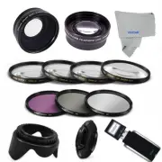 USB + WIDE ANGLE LENS + TELEPHOTO ZOOM + HD FILTER KIT FOR NIKON D3100 D40 D60