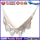 LF# Portable Canvas Outdoor Sleeping Swing Bed Hiking Camping Tassel Single Hamm