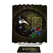 Scary Dark Art The Alchemist’s Revenge Plague Mask Shower Curtain