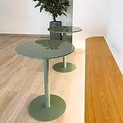 Modern Bar Table Pub Table Kitchen Dining Coffee Bistro Table, Round Counter Table Cocktail Table Green Indoor Side Table Outdoor End Tables, Nightstand