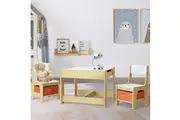 Keezi 3PCS Kids Table and Chairs Set Activity Desk Chalkboard Toys Storage Box