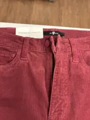 7 For All Mankind Womens Ultra High Rise Skinny Corduroy Flared Split Pant