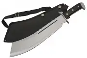 Machete | Rite Edge 13" Cleaver Blade Full Tang Black Wood Handle + Sheath