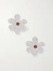 [Marni] Marni - Daisy Silver-tone Crystal Earrings - One size One size Silver