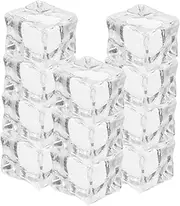 20 Pcs Simulated Tank Rocks Pretend Ice Cubes Clear Ice Cubes Halloween Vase Filler Glass Luster Ice Cubes Kitchen Table Decoration Fake Ice Cubes Acrylic Transparent