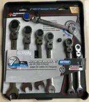 7pcs Adjustable Ratchet Wrench Combination Spanner Set tool Automotive 8-17mm