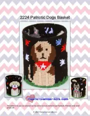 Patriotic Dogs Basket-Plastic Canvas Pattern or Kit