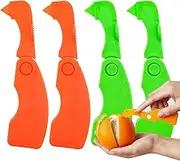 4 Pack Orange Peeler, Easy Open Orange Lemon Citrus Peeler Tool, Orange Citrus Fruit Peeler Tool, Plastic Lemon Grapefruit Peel Cutter for Fruit Lemon Mango Banana (Style1, One Size)