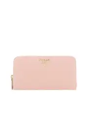 Prada Large Saffiano Leather Wallet in Pink