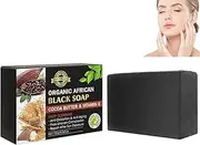 Organic Cocoa Butter Deep Cleansing Black Soap,Deep Cleansing Black Soap,Handmade African Black Soap,Oil Control Soap for All Skin Types