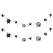2 Pcs Halloween Garland Double-sided Spider Web Pull Flower