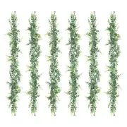 6Pcs Faux Eucalyptus Leaves Garland 6Ft Artificial Greenery Wall Hanging Vines