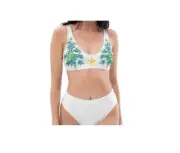 HMD cannabis leaf - stoner Recycled high-waisted bikini