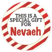 This is a Special Gift for Nevaeh - 100 Pack Circle Stickers 3 Inch - Christmas