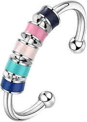 UPKOCH Fidget Anxiety Relief Ring for Women Minimalist Design Rotatable Bead Ring for Daily Wear and Enhancement