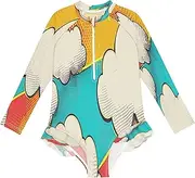 [Joitme] Comic Cloud Yellow Girls' One-Piece Swimsuit Size 3