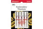 Husqvarna Viking Sewing Machine Embroidery Titanium 80 Needles 5 Pack