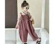 New summer children's clothing children's clothing girls loose overalls with detachable suspenders