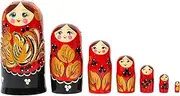 HITT Russian Nesting Dolls Wooden Nesting Dolls Matryoshka Doll 7 Dolls with Traditional Pattern