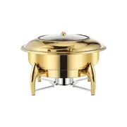 SOGA Gold-Plated Stainless Steel Round Chafing Dish