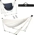 2 in 1 Hammock and Swinging Chair with Collapsible Steel Stand & Carrying Case,P