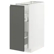 METOD / MAXIMERA base cabinet/pull-out int fittings, white/Voxtorp dark grey, 30x60x80 cm
