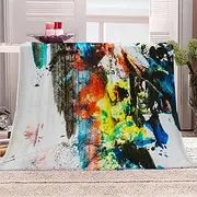 Cuddly Blankets Splashes of Ink and Color 180 x 200 cm Soft Blanket Flannel Blanket Soft Blanket Microfibre Sofa Blanket Wool Blanket for Children Adults Blankets 3D Digital Print