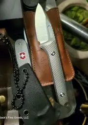 LINE-MILLED Ti! GRIFFIN KNIFE CO FIXED BLADE BELT-SATIN MAGNACUT, KYDEX SHEATH