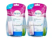 2 x Veet In-Shower Hair Removal Cream With Aloe Vera & Vit E Sensitive Skin 150g