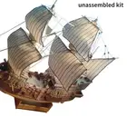 Unassembled 1:100 Galeon Golden Hind Paper Boat Wareship Ship Model DIY Model N