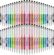 Outus 24 Pieces Stylus Music Pen Crystal Ballpoint Retractable Pen Capacitive Diamond Writing Music Note Ballpoint 2-in-1 for Capacitive Touch Screen Devices