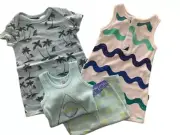 Baby Boy Summer Bundle Bonds Fred Bare Romper Tank Pants Bottoms 4 Pce Sz 00 NEW