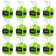 12pcs Click Counters 4 Digit Mechanical Handheld Hand Tally Lap Counter Green