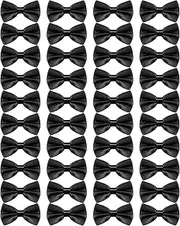 [JaGely] 40 Pcs Men's Bow Ties Pre Tied Tuxedo Formal Adjustable Clip On Bow Satin Bowtie for Men Boys Costume Wedding Party