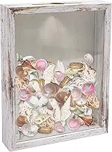 GraduationMall 8x10 Top Loading Shadow Box Frame with HD Glass,Wood Display Case with Slot,1.25 inches Interior Depth,Ideal for Wine Bottle Caps,Tickets,Shells,Stamps and More,White