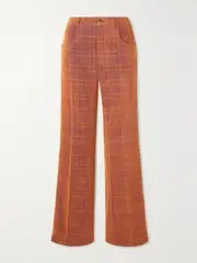 [MCQ ALEXANDER MCQUEEN] MCQ ALEXANDER MCQUEEN - Biosis Checked Corduroy Flared Pants - Orange - IT38 IT 38 Orange