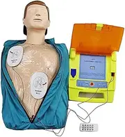 CSTAL Half-Body First Aid Training Simulator + Automatic External Defibrillator, High-End Portable Medical Teaching Practice Model