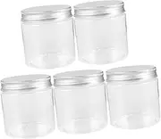 5pcs Mini Aluminum Cover Wide Mouth Bottle Invisible Chicken Mouth Hinges Aluminum Foil Wrapping Paper Sealed Container Lipstick Container Storage Container Pet Plastic Transparent