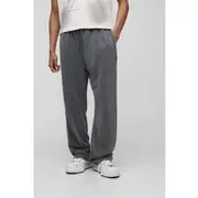 Mens Charcoal Regular Fit Drop Crotch Seam Wash Jogger