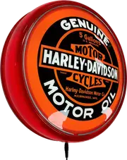 Harley Davidson Motor Oil LED Bar Lighting Wall Sign Light Button Red
