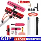 7m Water Fed Pole Kit Rotatable Solar Panel Cleaning 35cm Brush Squeegee Window