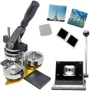 Fridge Magnets Badge Maker Machine, DIY Square Fridge Magnet Making Machine Kit Paper Cutter+100pcs Materials