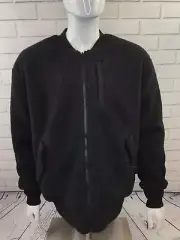 RVCA Hoth MA-1 Black Orange Reversible Jacket Bomber Faux Fur Size Large