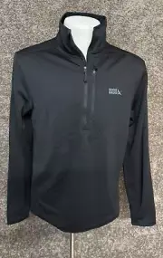 $80 Eddie Bauer Men’s Half Zip Activator Grid Fleece Pullover- Black- Small-NWT